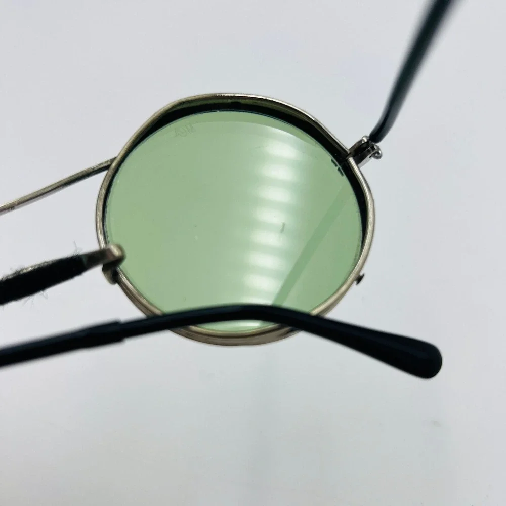 VTG MOA Round Green Safety Glasses Steampunk Industrial Side Shield Wire